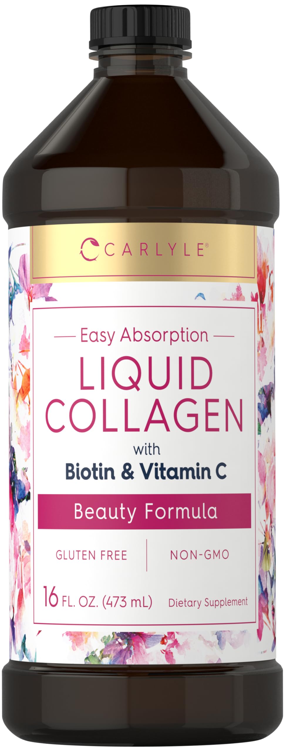 Carlyle Liquid Collagen 16 fl oz | with Biotin and Amino Acid Protein | Berry Flavor | Non-GMO, Gluten Free